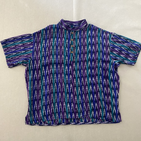 Mimbres Man Other - Vintage Mimbres Man Cycling Shirt - Men's XXL Cotton Tribal Stripe Southwest USA